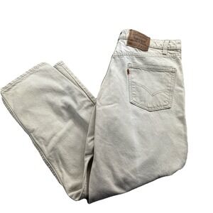 Vintage Levis 550 Orange Tab Jeans Mens Beige Denim 90s Khaki 36x30 (34x29*) USA